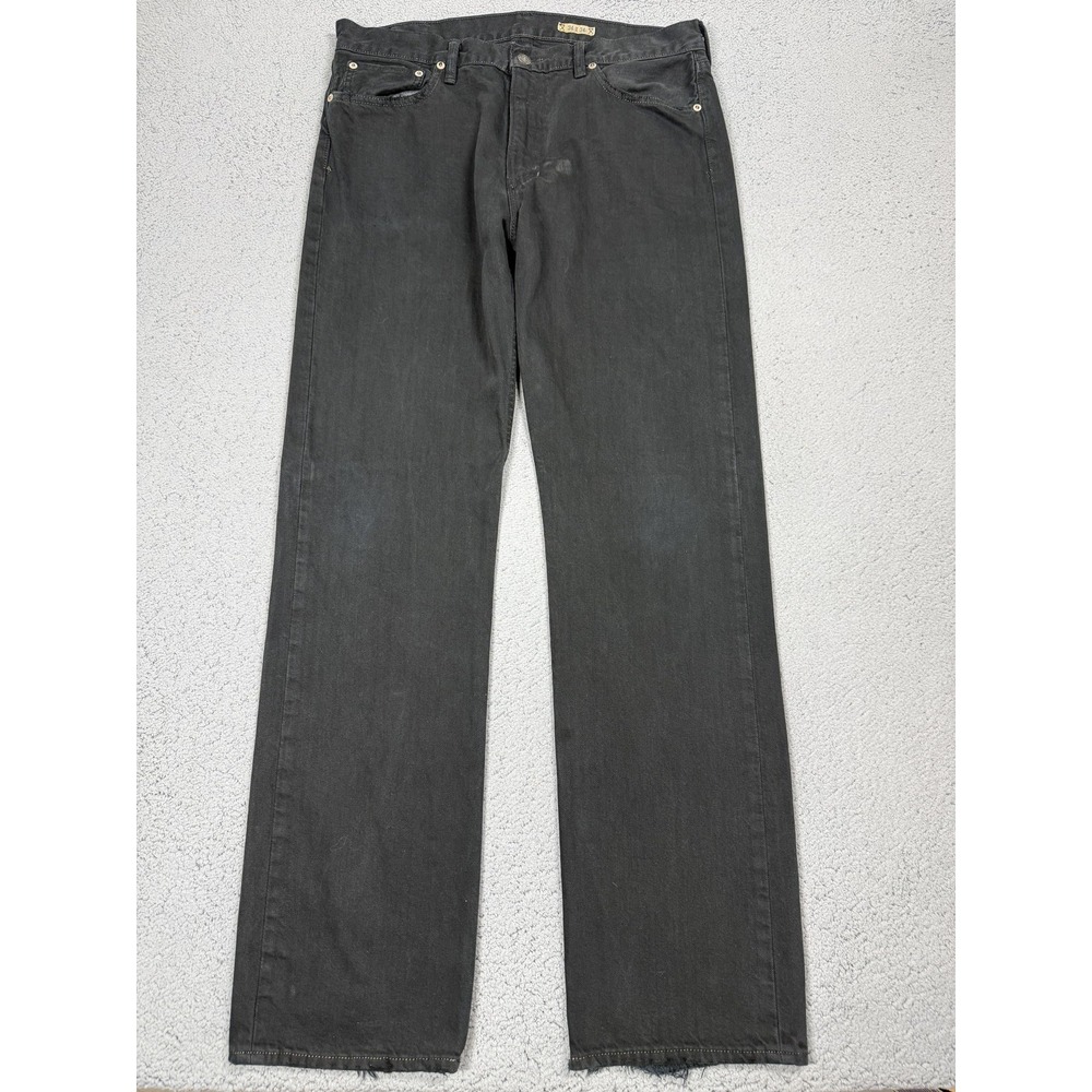 Vintage Polo Ralph Lauren Jeans Mens 34x33 Black Classic Straight Distressed Y2K